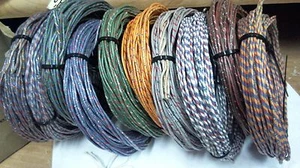 RARE 1940s ...34 ft.. coil of QUAD (4-wire) 22ga Western Electric cloth,SILK - Picture 1 of 11