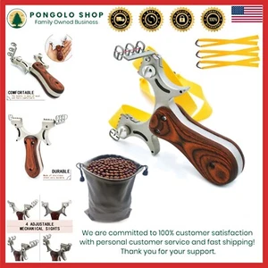 Slingshot Set Stainless Steel High Velocity Hunting Adult Outdoor Power - Picture 1 of 9