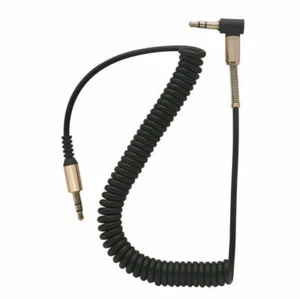 Right Angle Car Audio Headphone Jack Male to Male Aux BLACK Cable 3.5mm NNN - Picture 1 of 1