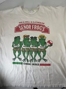 Vintage Senor Frogs Cancun Mexico Front Back Print Shirt Vtg Party 80s 90s XL - Picture 1 of 22
