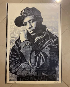 OBEY GIANT CHUCK D BLACK STEEL SCREEN PRINT SHEPARD FAIREY PUBLIC ENEMY S/N - Picture 1 of 1