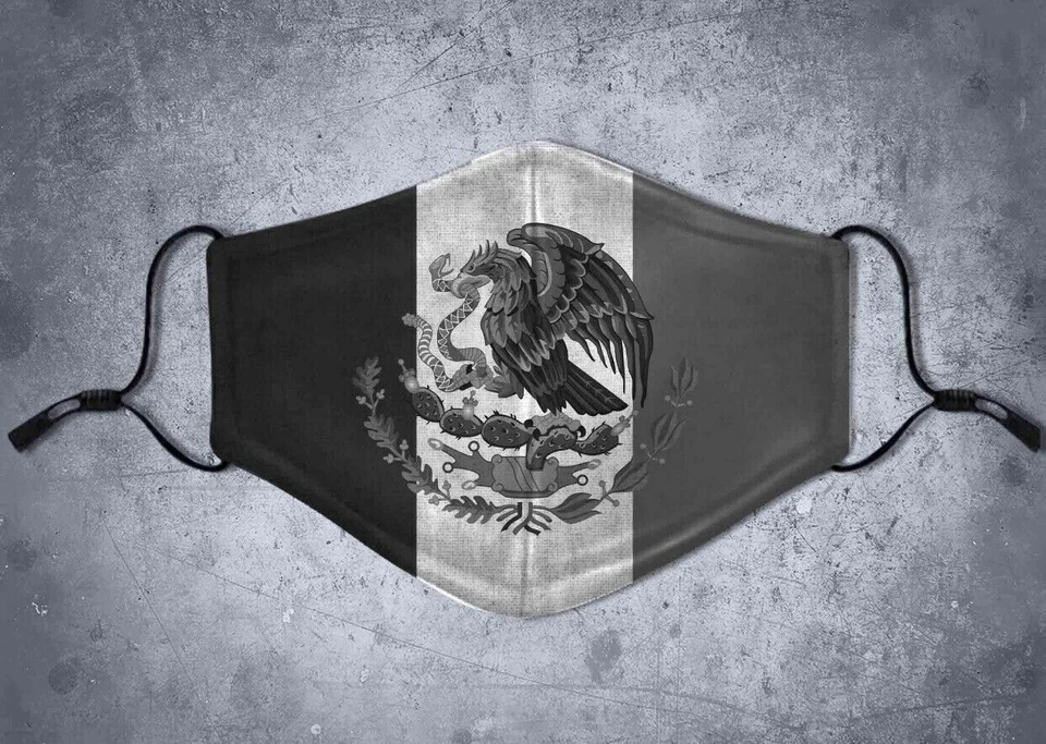 墨西哥国旗面具黑白定制传统全新 — 第 1/1 张图片