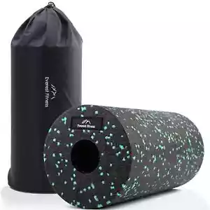 Everest Fitness Medium Density Foam Roller - Black/Green - Picture 1 of 6