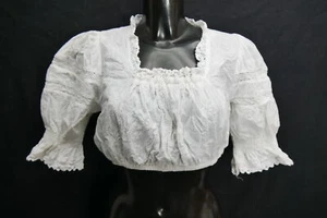 Gr.42 Dirndlbluse weiß Bluse für Dirndl Daller mit Spitze Stickerei B11597 - Bild 1 von 4