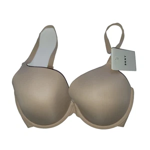 New DKNY 32DD Custom Lift Bra Classic Push-Up Plunge DK4013 Padded Beige Cashmer - Picture 1 of 15