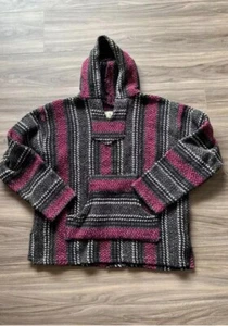 De colección Baja Joe Rosa Rayas Boho Sudadera con Capucha Pullover Surf Drogas Alfombra Talla XL - Imagen 1 de 6