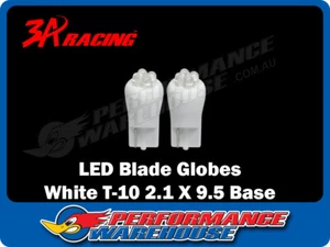 2 x 3A Racing LED Blade Globes White T-10 2.1 x 9.5 Base, 4 LED's Per Globe - Picture 1 of 2
