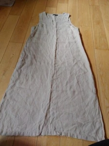 Racing Green Womens 100% Linen Beige Dress Size UK 14 - Picture 1 of 19