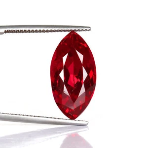 Lab-Created 12. Carat Marquise Cut red Ruby Gemstone For Pendant Making - Picture 1 of 3
