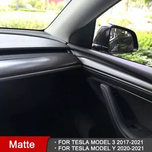 4PCS Dashboard Cover Wrap & Front Door Inner Armrest Panel Trim For Tesla Y 3 - Picture 1 of 14