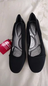Zapatos de cuña dexflex comfort para mujer talla 10 negros sin cordones charol acolchado - Imagen 1 de 9