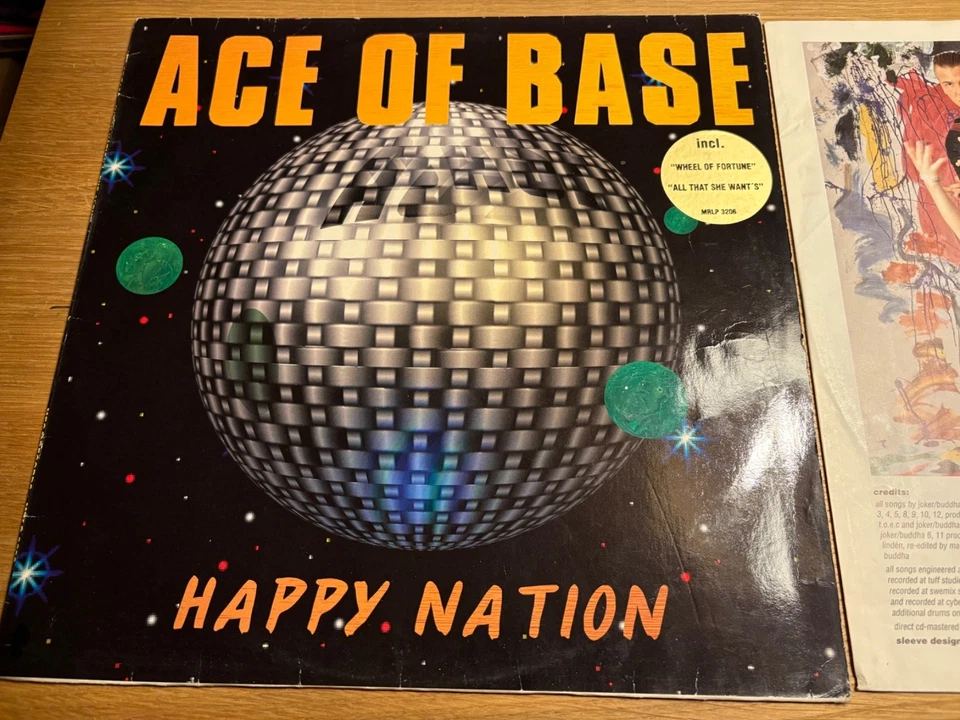 Ace of Base “Happy Nation” 1992 13 track 12” vinyl LP Mega Records Denmark rare - Image 1 of 4