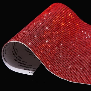 9.4 x 7.9 Inch Bling Crystal Rhinestone Sheets Self Adhesive, Small, Red - Picture 1 of 6