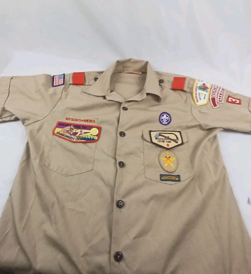 VTG Boy Scouts Of America Men Adult Size M Official Uniform Shirt Made In USA - Image 1 of 4