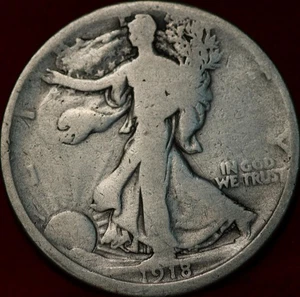 1918-D Denver Mint Silver Walking Liberty Half - Picture 1 of 2