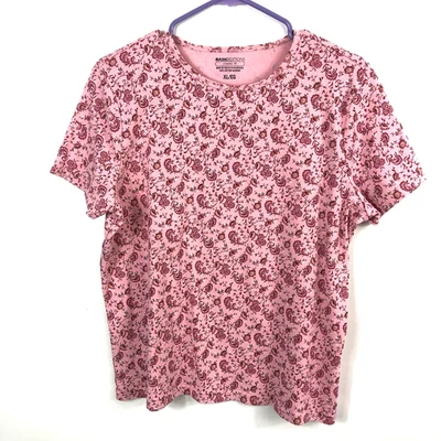 Ediciones Básicas Calce Clásico Mujer Cuello Redondo Rosa Estampado Floral Corto Informal XL Foto 1 de 4