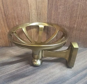 Vintage Wandhalterung Seifenschale/Schwammhalter Messing vergoldet Retro Bad Antik Stil - Bild 1 von 8