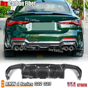 DRY Carbon Fiber Rear Bumper Lip diffuser For BMW 4 Series G22 G23 Coupe 2021 + - Bild 1 von 12