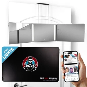 Montaje de Puerta, El Espejo 360° - Espejo de 3 Vías para Auto Corte de Pelo con Altura... - Imagen 1 de 9