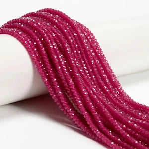 Natural Ruby Faceted Rondelle Beads Size 2x3mm 15.5'' Strand - Picture 1 of 2