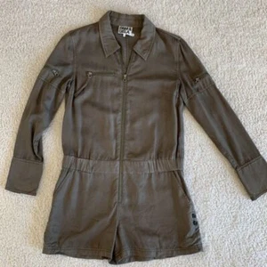 Pantalones Cortos Pam & Gela Verde Ejército Manga Larga Cremallera Completa Mameluco Para Mujer Talla Pequeña - Imagen 1 de 16