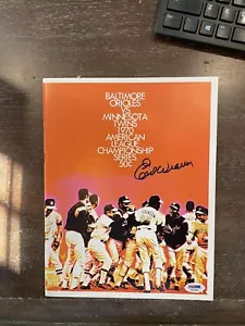 Earl Weaver HOF Orioles Signed Autograph Auto 1970 ALCS Game Program RARE PSADNA - Picture 1 of 4