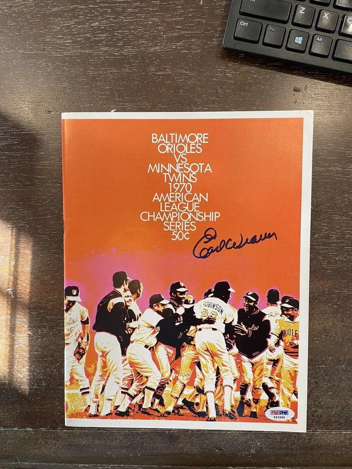 Earl Weaver HOF Orioles Signed Autograph Auto 1970 ALCS Game Program RARE PSADNA - Image 1 of 4
