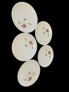 5 FRANCISCAN GLADDING MCBEAN AUTUMN LEAVES PATTERN BREAD PLATES 6.5” - Picture 1 of 2