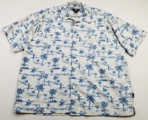 Route 66 Button Up Shirt Men’s XL Beige Blue Tropical Short Sleeve Camp Vacation - Picture 1 of 11