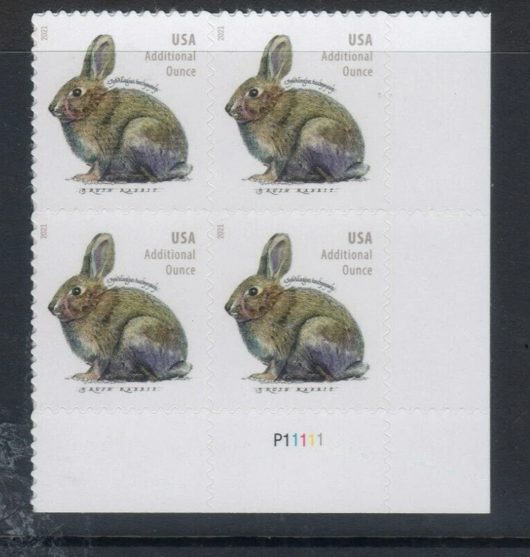 Sc# 5544 P# block of 4, 5 numbers + P11111 MNH 20c 2nd oz rate Right bottom - Image 1 of 1