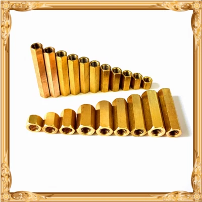 M10 M12 Distanzmuttern Messing Verbindungsmuttern Muffe Gewindehülsen Langmutter - Bild 1 von 4