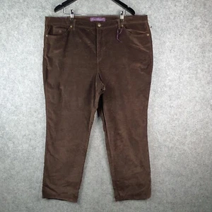 Gloria Vanderbilt Pants Womens 24 Brown Corduroy Amanda Straight Leg NEW 9120 - Picture 1 of 15