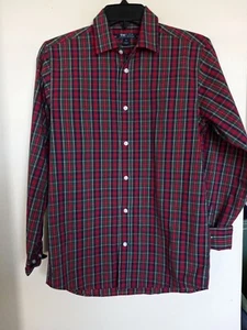 Tommy Hilfiger Boys The Flex Button Front Shirt Plaid Long Sleeve Collared 16 - Picture 1 of 3
