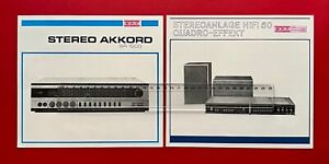 2 x DDR Reklame Prospekt Blatt RFT 1976/81 Radio Stereo Akkord SR 1500 ( F22889