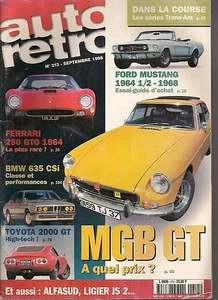 AUTO RETRO 213 MGB GT TOYOTA 2000 GT FERRARI 250 GTO BMW 635 CSI MUSTANG 1964 - Bild 1 von 3
