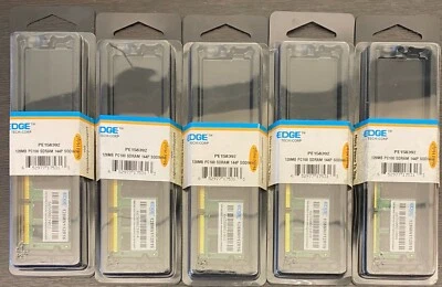Edge 128MB SDRAM PC100 144P SODIMM, qty 5 new unopened - Image 1 of 2