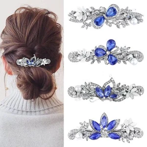 4Pcs Vintage Hair Barrettes Crystal Rhinestones Butterfly Hair Clips for Women - Picture 1 of 8