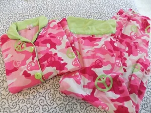 SO Pink/Green/White Pajamas with Peace Signs ~ Size Small - Picture 1 of 1