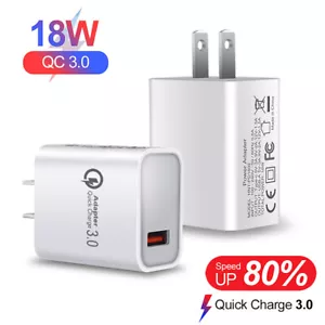18W QC 3.0 USB Charger PD Fast Power Adapter For iPad iPhone 13 Pro Max/12 Pro - Picture 1 of 18