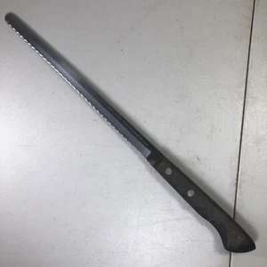 Flint Arrowhead Stainless Vanadium 9-3/8" Blade Bread Knife Serrated Rosewood 14 - Picture 1 of 10