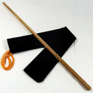 16" Diggory Hand Turned Almond Wood Magic Wizards Wand Wicca Pagan w/ Velvet Bag - Picture 1 of 9