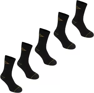 Calcetines DUNLOP Safety Work para hombre talla REINO UNIDO 12+ negros R361-12 - paquete de 5 nuevos P&P gratis - Imagen 1 de 3