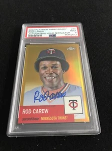 Rod Carew 2022 Topps Chrome Platinum Gold Refractor Auto 19/50 PSA 9 - Picture 1 of 2