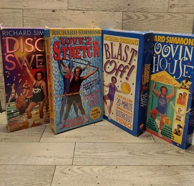 Lot of 4 VHS tapes Richard Simmons Exercise Fitness Workout vintage 80s 90s 🏋🏃 Foto 1 de 4