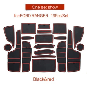 Gate Slot Mats Fits Ford Ranger 2015-2021 Rubber Inner Cup Holders Non-slip Pads - Bild 1 von 12