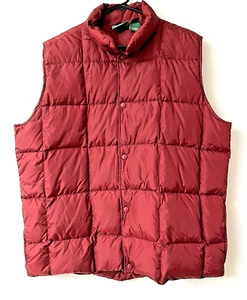 VINTAGE LL Bean Puffer Vest Mens Extra Large Tall Goose Down Snap Button - Picture 1 of 8