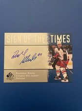 2001-02 UPPER DECK SP AUTHENTIC SIGN OF THE TIMES CARD #RK ROSTISLAV KLESLA AUTO