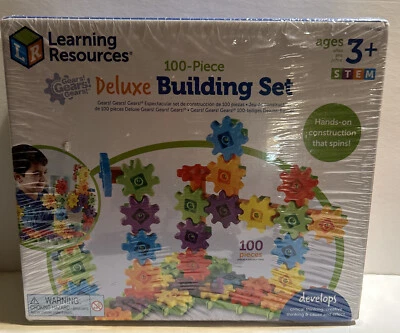 Learning Resources 100 Piece Deluxe Building Set Gears! New in sealed plastic! - Image 1 of 4