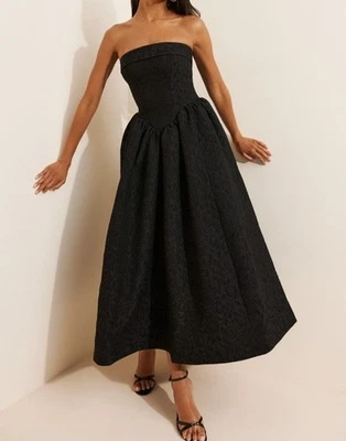 BHLDN Jacquard Strapless Midi Dress Womens 14 Enchanting Whimsygoth Formal - Image 1 of 4