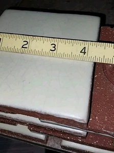 Vintage Mosaikfliese Co. cremeweiß 4,25" Quadratmeter 30 Feldfliesen 5/8" dick & sehr schwer - Bild 1 von 8